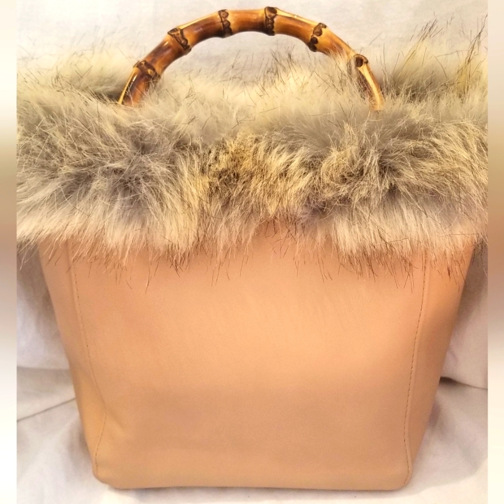 Un Billion NWT tan faux trim purse bag